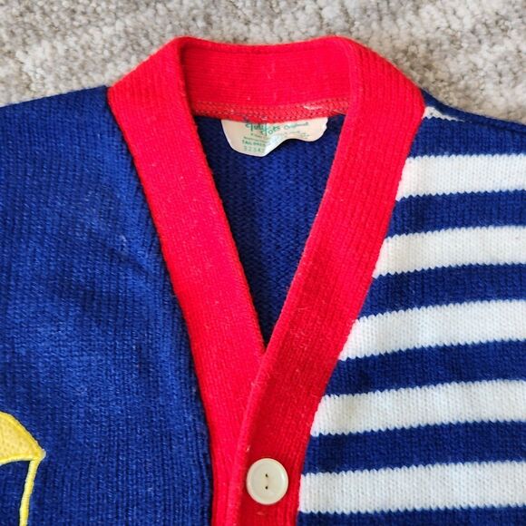 Tiny Tots vintage pilot plane sweater primary colors color block 24 months - Picture 7 of 10